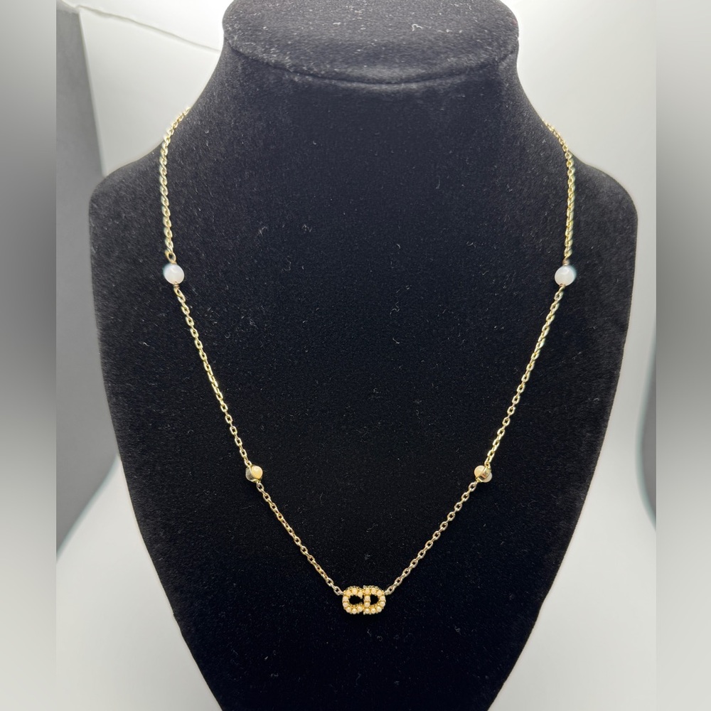 Christian Dior Clair D Lune "CD" logo Necklace